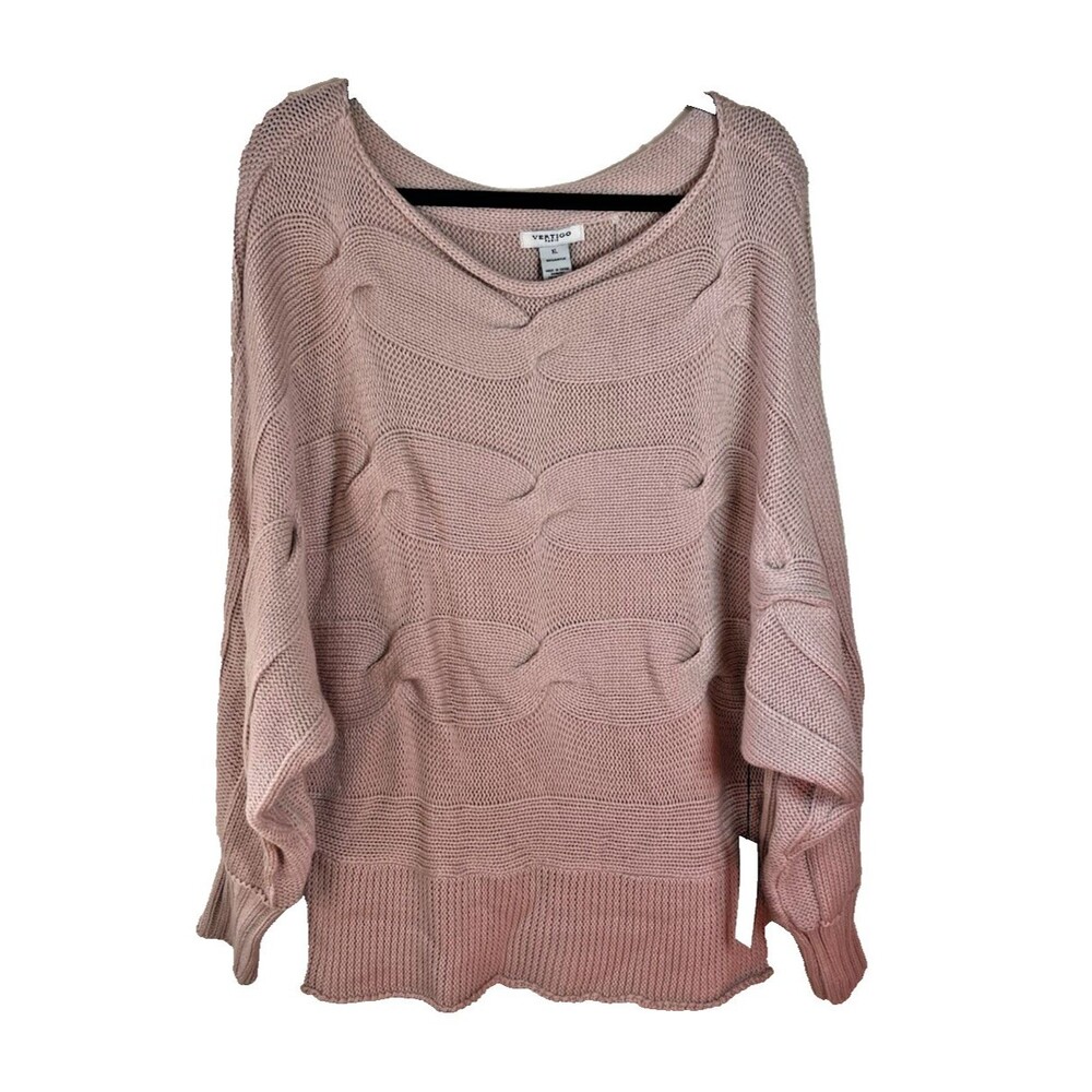 Vertigo Paris Size XL French Nude Long Sleeve Women’s Knit Sweater Retail $160
